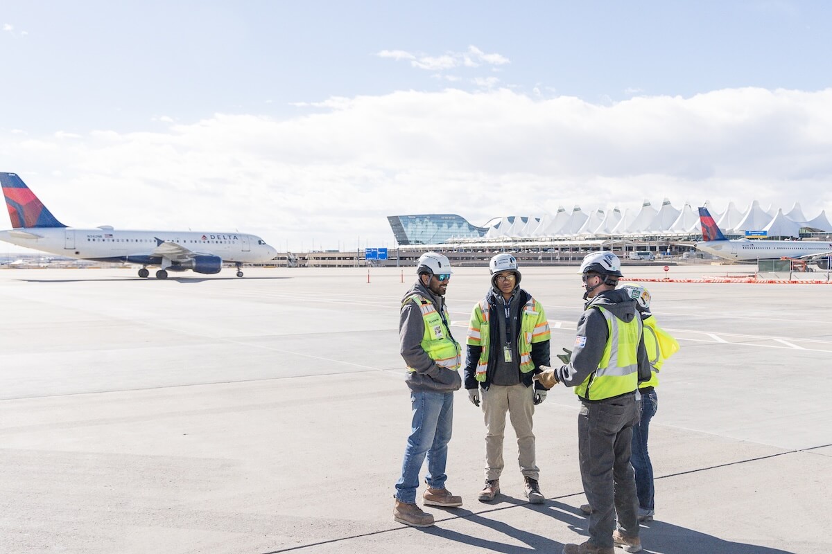 Flatiron employees at Denver International Airport